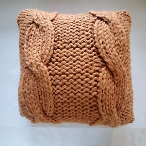Threshold Cable Knit Throw Toss Pillow Ginger